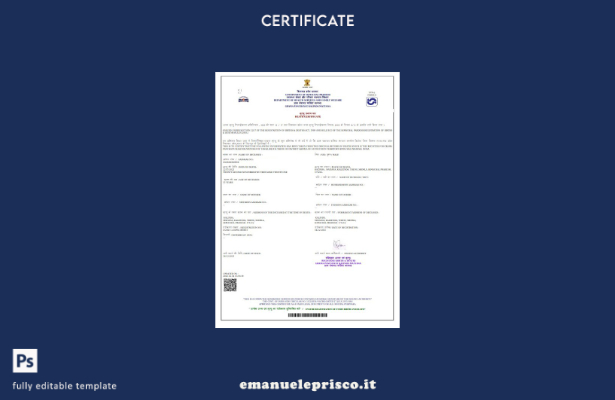 modello di certificato di morte del governo indiano dell'Himachal Pradesh in sti